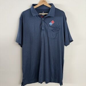 Domino's Pizza Gear Employee Delivery Driver Uniform Blue Polo Shirt Men's LARGE